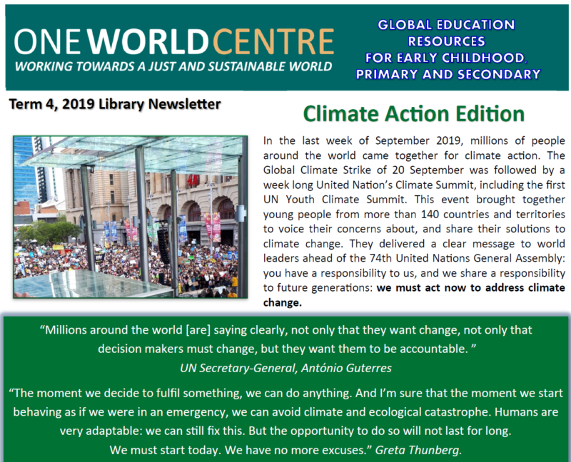 Term 4 2019 Newsletter: Climate Action Edition